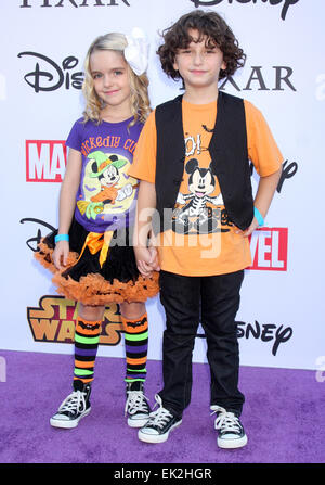 Disney's VIP Halloween event at Disney Consumer Products Campus Featuring: McKenna Grace,August Maturo Where: Los Angeles, California, United States When: 01 Oct 2014 Stock Photo