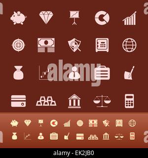 Finance color icons on brown background, stock vector Stock Vector