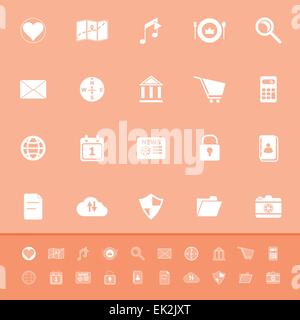 General application color icons on orange background, stock vector Stock Vector