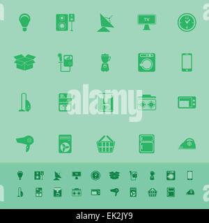 Home related color icons on green background, stock vector Stock Vector
