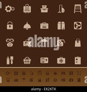 Home storage color icons on brown background, stock vector Stock Vector
