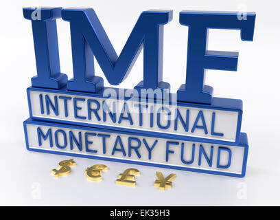 IMF - International Monetary Fund, World Bank - 3D Render Stock Photo