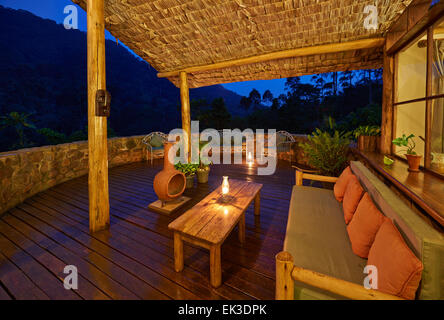 terrace of The Engagi Lodge, Bwindi Impenetrable National Park, Buhoma, Uganda, Africa Stock Photo