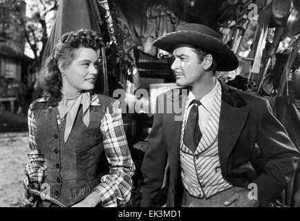 Alexis Smith, Errol Flynn, on-set of the Film 'Montana', 1950 Stock Photo