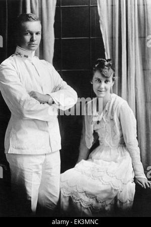 Dwight D. Eisenhower and wife, Mamie, on their Wedding Day, July 1, 1916 Stock Photo