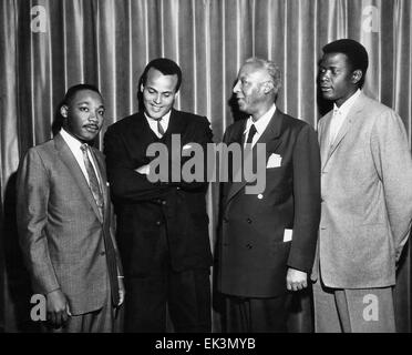 Martin Luther King, Jr., Harry Belafonte, Asa Philip Randolph, Sidney Poitier, Portrait, circa 1960 Stock Photo