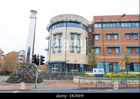 wales cardiff exterior police station bay shot alamy