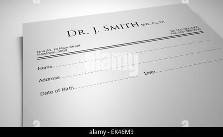 A blank generic doctors prescription note on an isolated white ...