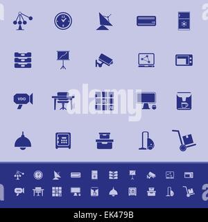General office color icons on blue background, stock vector Stock Vector