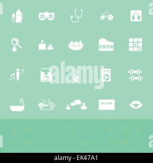 Wellness color icons on green background, stock vector Stock Vector