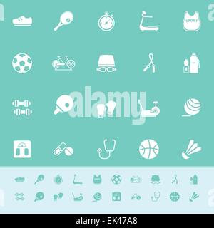 Fitness sport color icons on green background, stock vector Stock Vector