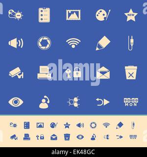 General computer screen color icons on blue background, stock vector Stock Vector