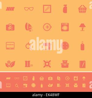 Sewing cloth related color icons on orange background, stock vector Stock Vector