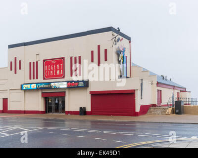 The Regent Cinema on seafront at Redcar a music hall built 1937 converted to cinema in the 1960's refurbished after storm damage Stock Photo