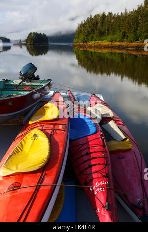Kayaks in Berg Bay, Tongass National Forest, Alaska. Stock Photo