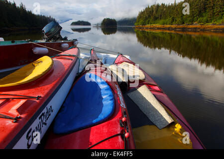 Kayaks in Berg Bay, Tongass National Forest, Alaska. Stock Photo