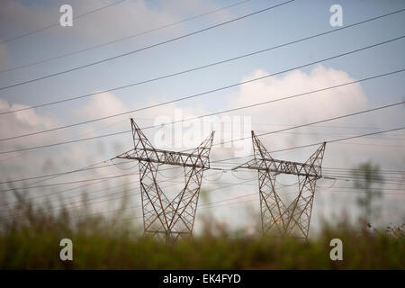 Eskom Pylons in Soweto. 15/01/15 Photo: Oupa Nkosi Stock Photo