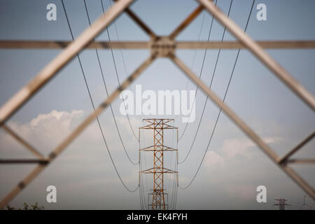 Eskom Pylons in Soweto. 15/01/15 Photo: Oupa Nkosi Stock Photo