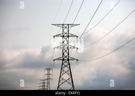 Eskom Pylons in Soweto. 15/01/15 Photo: Oupa Nkosi Stock Photo