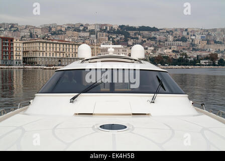 Italy, Naples, Atlantica luxury yacht (boatyard: Cantieri di Baia) Stock Photo