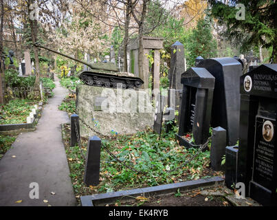 Russia, Moscow; 31/10/2007, gravestones at the Novodevichy Cemetery - EDITORIAL Stock Photo