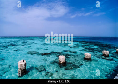 SUDAN, Red Sea, Sanghaneb Reef, view of the huge coral reef Stock Photo