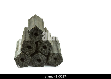 Close up Coal Isolated on White Background Stock Photo