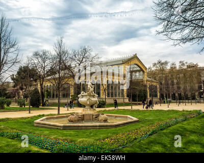 Tropical greenhouse 'Umbracle' in the Parc de la Ciutadella, Barcelona, Spain Stock Photo