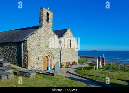 St Hywyn's Church, Aberdaron, Gwynedd, North Wales UK Stock Photo