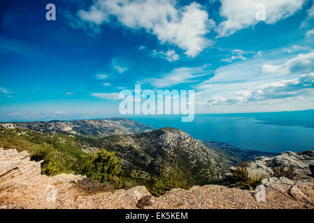View from Vidova Gora on Brac island Stock Photo
