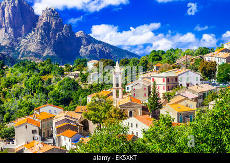 Evisa village, located in high mountains in Corsica island
