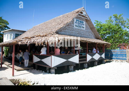 The PT-109 Bar & Restaurant, a Gizo landmark watering hole of the South Pacific, named for JF Kennedy's rescue boat during WWII. Stock Photo