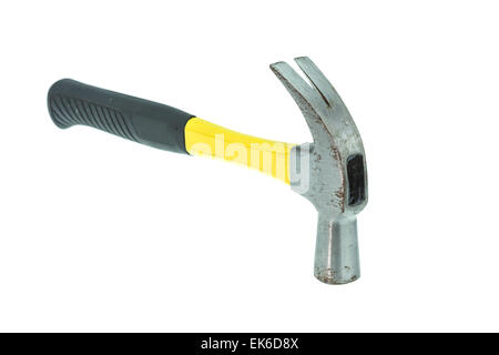 Old hammer isolated on white background Stock Photo