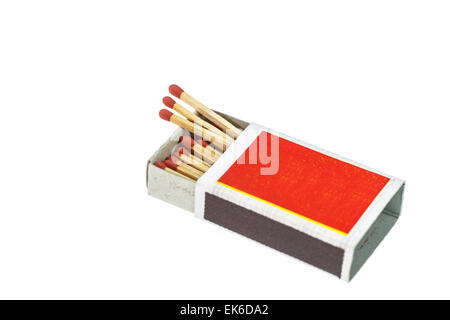 Match in box isolated on the white background Stock Photo