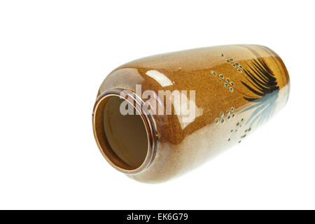 Ceramic vase isolated on white background Stock Photo