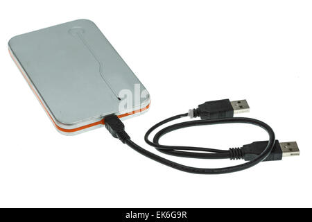 External hard disk drive isolated on white background Stock Photo