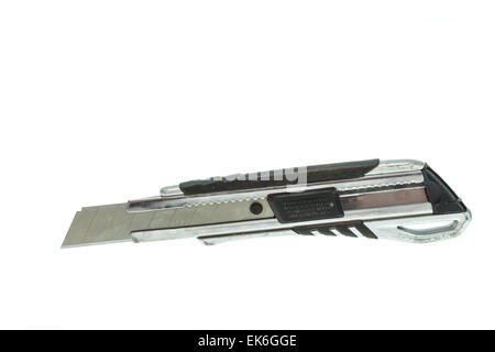 Box cutter knife isolated on white background Stock Photo
