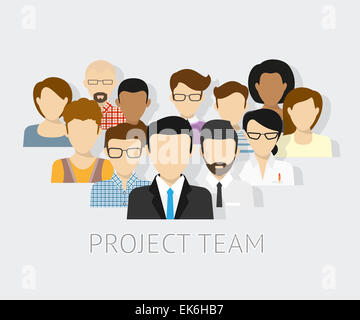 Project team avatars Stock Photo