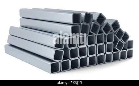 3d rendering of metal profile isolated on white background Stock Photo