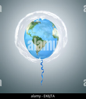 Balloon with world map Stock Photo