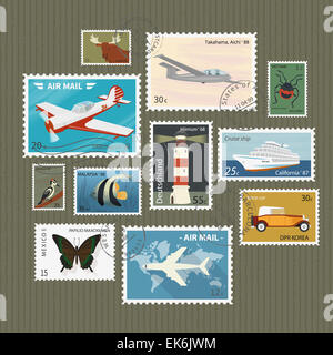 Postage stamps collection Stock Photo