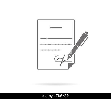 Business contract with signature Stock Photo