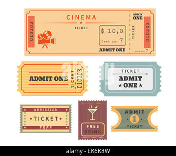 Retro tickets set Stock Photo