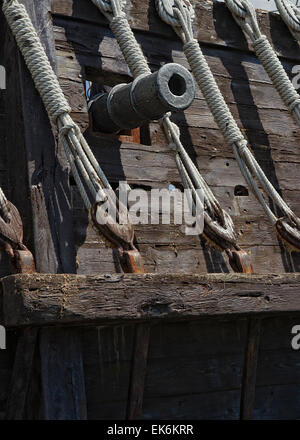Wharf of the Caravels, the museum in Palos de la Frontera, in the province of Huelva, autonomous community of Andalusia, Spain. Stock Photo