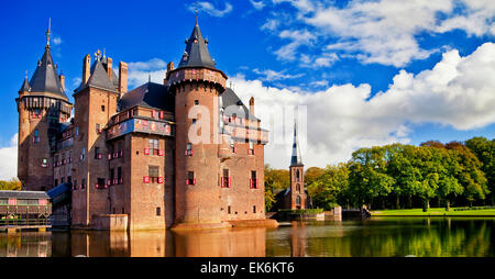 De Haar castle - beautiful castle near Urtrecht in Holland Stock Photo