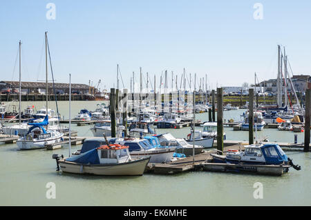 Yachts and boats at Newhaven Marina, East Sussex England United Kingdom UK Stock Photo