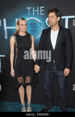 LOS ANGELES, CA - MARCH 19, 2013: Diane Kruger & Joshua Jackson at the Los Angeles premiere of her movie 'The Host' at the Cinerama Dome, Hollywood. Stock Photo