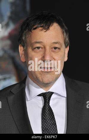 LOS ANGELES, CA - FEBRUARY 13, 2013: Director Sam Raimi at the world premiere of his movie 'Oz: The Great and Powerful' at the El Capitan Theatre, Hollywood. Stock Photo