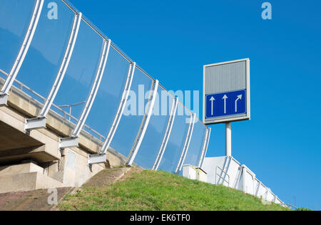 sign with arrows on a dutch highway Stock Photo