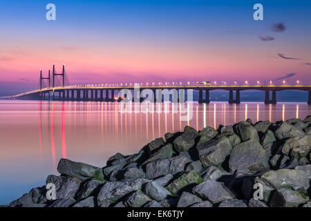 Second Severn Crossing at Dusk Stock Photo